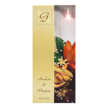 Monogram Candle Floral Program Invitation