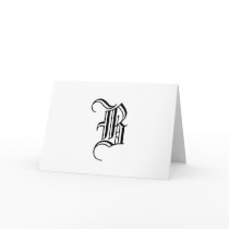 Monogram Card Letter B Black and White by monogramgallery Monogram Card Letter B Black and White