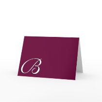 Monogram Card Letter B Wine Color Customizable