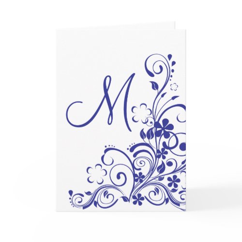 Monogram Cards- Blue Swirl card