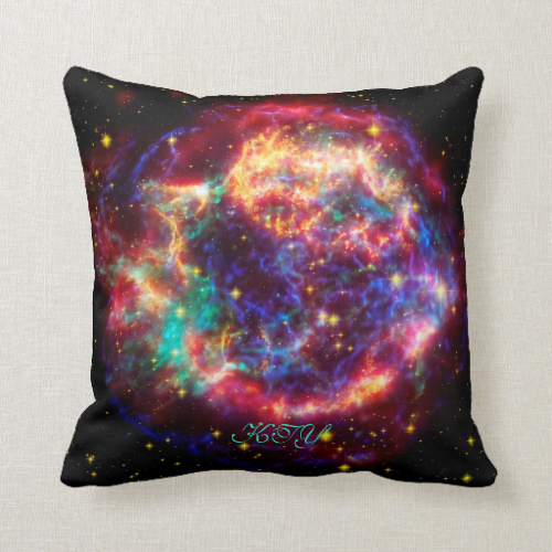 Monogram Cassiopeia, Milky Ways Youngest Supernova Throw Pillow Monogram Cassiopeia, Milky Ways Youngest Supernova Throw Pillow