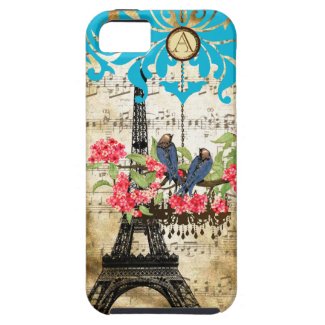Monogram Cherry Blossom Bird Chandelier iPhone Iphone 5 Case