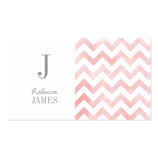 Monogram chevron business cards (front side)