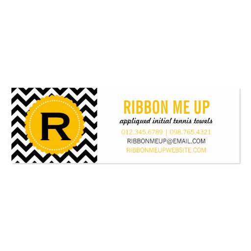 Monogram Chevron Pattern Business Cards (front side)