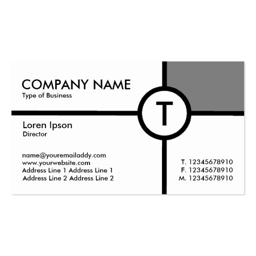 Monogram Circle Cross - White Business Card Templates