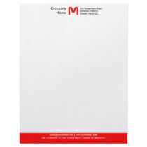Monogram Color Footer - Red letterhead