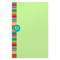 Monogram Colorful Stripes Customizable Stationery by thepapershoppe Monogram Colorful Stripes Customizable Stationery