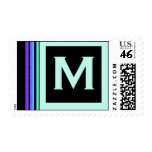 monogram colorful stripes stamps