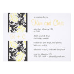Monogram Couples Shower Invitation Black & Yellow