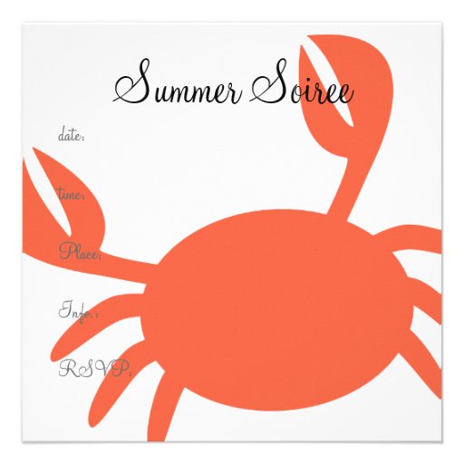 Monogram Crab Custom Announcements