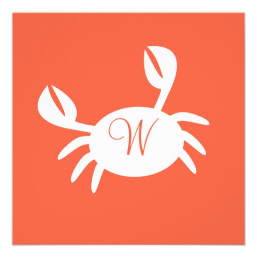 Monogram Crab Custom Announcements