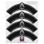 Monogram Cupcake Wrapper White Motif on Black Customized Letterhead