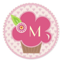 MONOGRAM CUPPYCAKE CUTIE STICKER by Jill311 MONOGRAM CUPPYCAKE CUTIE STICKER