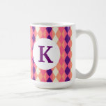 Monogram Custom Printed Coffee Mug Purple Pink