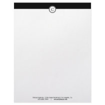 Monogram Customizable Alphabet Black Letterhead