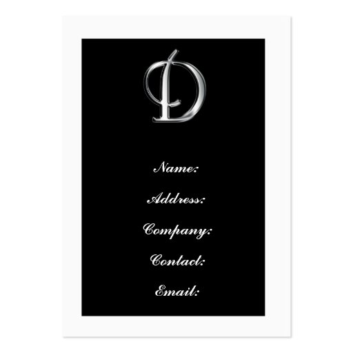 Monogram D business cards (front side)