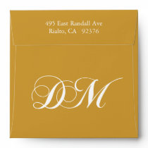 Monogram D & M Invitation Envelopes Gold