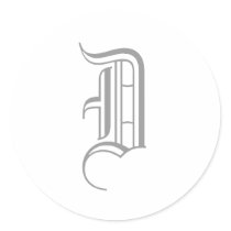 Monogram "D" Sticker Old English Style_Grey text by monogramgallery Monogram "D" Sticker Old English Style_Grey text
