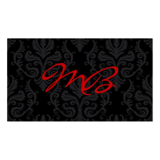 Monogram Damask Business Card (front side)