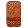 Monogram Damask Chevron Deluxe Designer Iphone 3 Tough Case