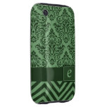 Monogram Damask Chevron Deluxe Designer iPhone 3 Tough Cases