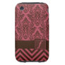 Monogram Damask Chevron Deluxe Designer Iphone 3 Tough Cases