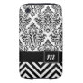 Monogram Damask Chevron Deluxe Designer Iphone 3 Tough Cover