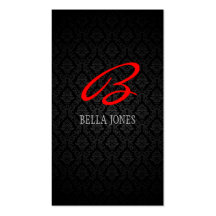 Monogram Damask Design Business Card