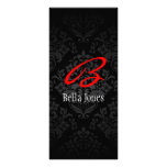 Monogram Damask Design Rack Card