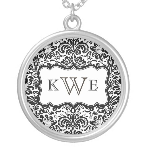 Monogram Damask Necklace Zazzle