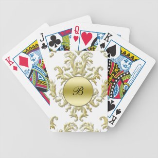 Monogram Damask Personalized Playing Cards