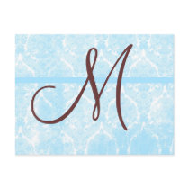 Monogram Damask Thank You Cards postcards by pauletteparis Monogram Damask Thank You Cards postcards