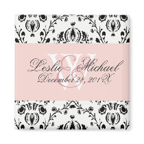 Monogram Damask Wedding, Magnets by Classic_Events Monogram Damask Wedding, Magnets