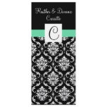 Monogram Damask Wedding Menu invitations