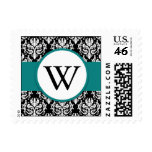 Monogram Damask Wedding Stamp