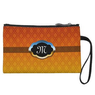 Monogram Damask Wristlet