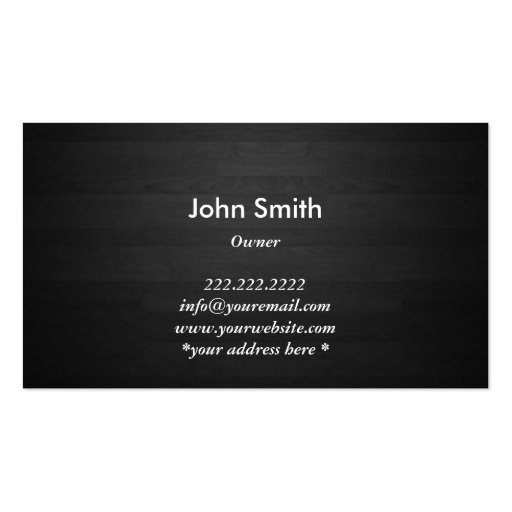 Monogram Dark Wood Stripes Business Card (back side)