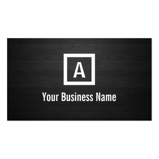 Monogram Dark Wood Stripes Business Card