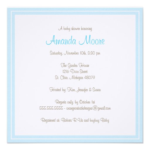 Monogram Diaper and Pins Baby Shower Invitation