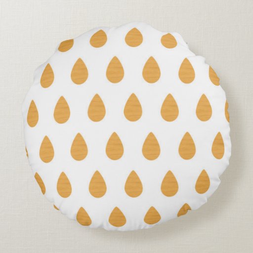 Monogram drop pattern round throw pillow Zazzle