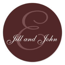 Monogram E and Names Seal Chocolate brown stickers by monogramgallery Monogram E and Names Seal Chocolate brown stickers