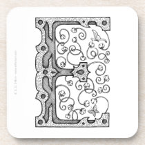 Monogram E cork coasters