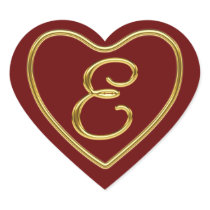 Monogram E in 3D gold Sticker