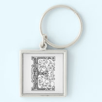 Monogram E keychains
