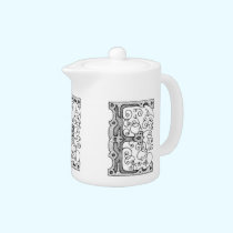 Monogram E teapots