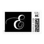 Monogram E Wedding Postage Stamps