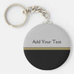 Monogram Elegance in Black Grey Gold Keychains
