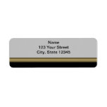 Monogram Elegance in Black Grey Gold Return Address Label