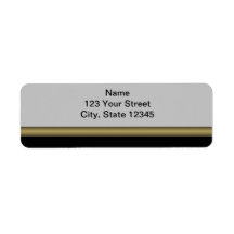 Monogram Elegance in Black Grey Gold Return Address Label