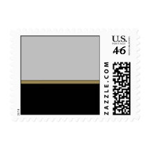 Monogram Elegance in Black Grey Gold Postage Stamp